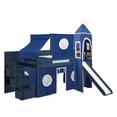 thumbnail image 2 of JACKPOT Solid Wood Prince & Princess Low Loft Bed in Blue/White, 2 of 6