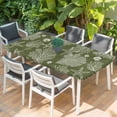 thumbnail image 2 of Sage Green Coastal Table Cloths for 4 Foot Rectangle Tables, Starfish Coral Summer Beach Ocean Patio Waterproof Elastic Fitted Tablecloths, Washable Rectangular Table Cover for Camping, 2 of 8
