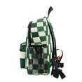 thumbnail image 4 of FORMRS School Backpack with Front Zippered Pocket 12" Student Travel Daypack, Green and White Plaid Pattern, 4 of 6