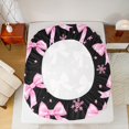 thumbnail image 5 of Manfei Pink Bowknot Full Size Sheets,Xmas Snowflake Bed Sheets,Ribbon Bowtie Bow Sheet Sets For Girls,Microfiber Bedroom Decor,4pcs, 5 of 7