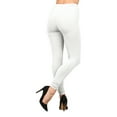 thumbnail image 7 of Hitime High Waisted Women's Leggings for Women Tummy Control Opaque Workout Pants elastic Yoga pants, Full Length White S-M, 7 of 7