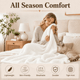 thumbnail image 2 of Unikome Knit Throw Blanket 50" x 60", Soft Lightweight Blanket for Couch, Sofa and Bed, Breathable All Season Decorative Throw, White, 2 of 7