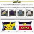 thumbnail image 3 of Pokemon Kids 4 Piece Gray Blue Reversible Comforter, Bed in a Bag, Twin, 3 of 7