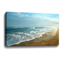 Beach Wall Art Ocean Wall Art Beach Sea Wave Canvas art Framed wall art Painting For Livingroom Decor Office Bedroom Decoration
