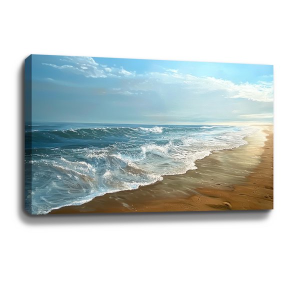 Beach Wall Art Ocean Wall Art Beach Sea Wave Canvas art Framed wall art Painting For Livingroom Decor Office Bedroom Decoration