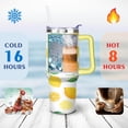 thumbnail image 4 of 40 oz Tumbler Lemon with Handle Stainless Steel Travel Cup Leak Resistant Travel Cups Car Cup Holder Friendly for Gym Travel Office, 4 of 7