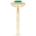 thumbnail image 3 of Angara Natural 0.2 Ct. Emerald with Diamond Halo Ring in 14K Yellow Gold for Women (Ring Size: 12), 3 of 10