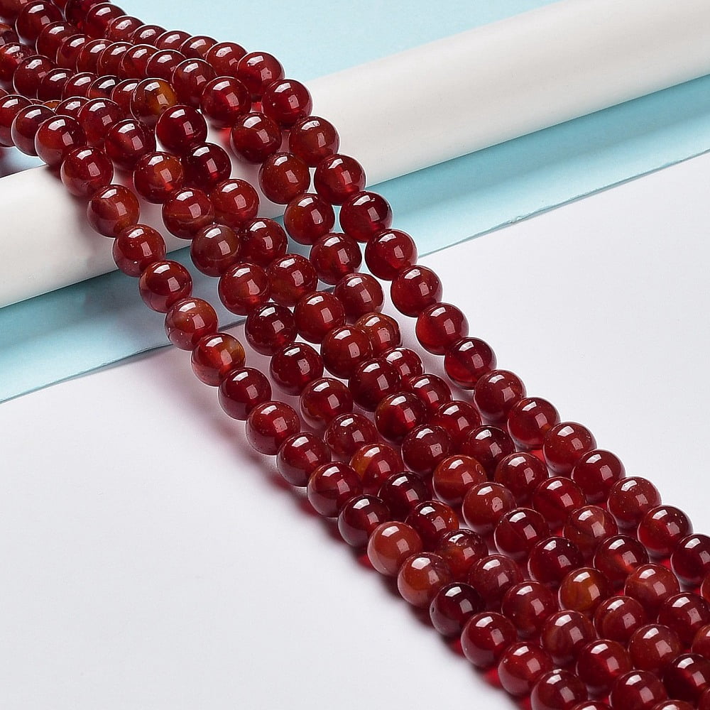 10 Strand Glass Round Beads Strands Imitation Stones Round Dark Red 8~8.5x8mm Hole: 1mm about 46~52pcs/strand 14.17''~15.35''(36~39cm)DIY