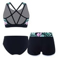 thumbnail image 2 of YONGHS Kids Girls 3Pcs Tankini Swimsuit Crop Top with Boyshorts Briefs Bathing Suit Black 16, 2 of 7