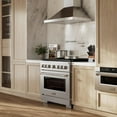 thumbnail image 6 of ZLINE 36 in. 5.2 cu. ft. Gas Range with Convection Gas Oven in DuraSnow Stainless Steel with 6 Brass Burners (SGRS-BR-36), 6 of 7
