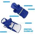 thumbnail image 3 of Impermeable para perros con capucha, impermeable y cortavientos, con tiras reflectantes y orificio para arnés (azul oscuro XL)., 3 of 5
