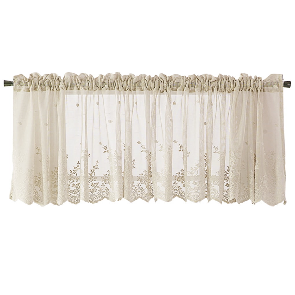 fashionhome Lace Cafe Kitchen Ruffle Window Drape Valance ...