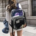 thumbnail image 6 of Ttyddzy Clear Backpack Heavy Duty PVC Transparent Backpack for College Workplace, Purple Saturn, 6 of 8
