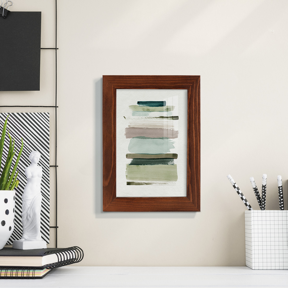 Grass Stains I - Framed Print w/glass - Chestnut