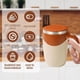 thumbnail image 5 of Licuadora Taza de café de acero inoxidable recargable y automática, con agitación magnética, giratoria y a pilas, para oficina (café marrón, 1 unidad) JASKFLY, 5 of 7