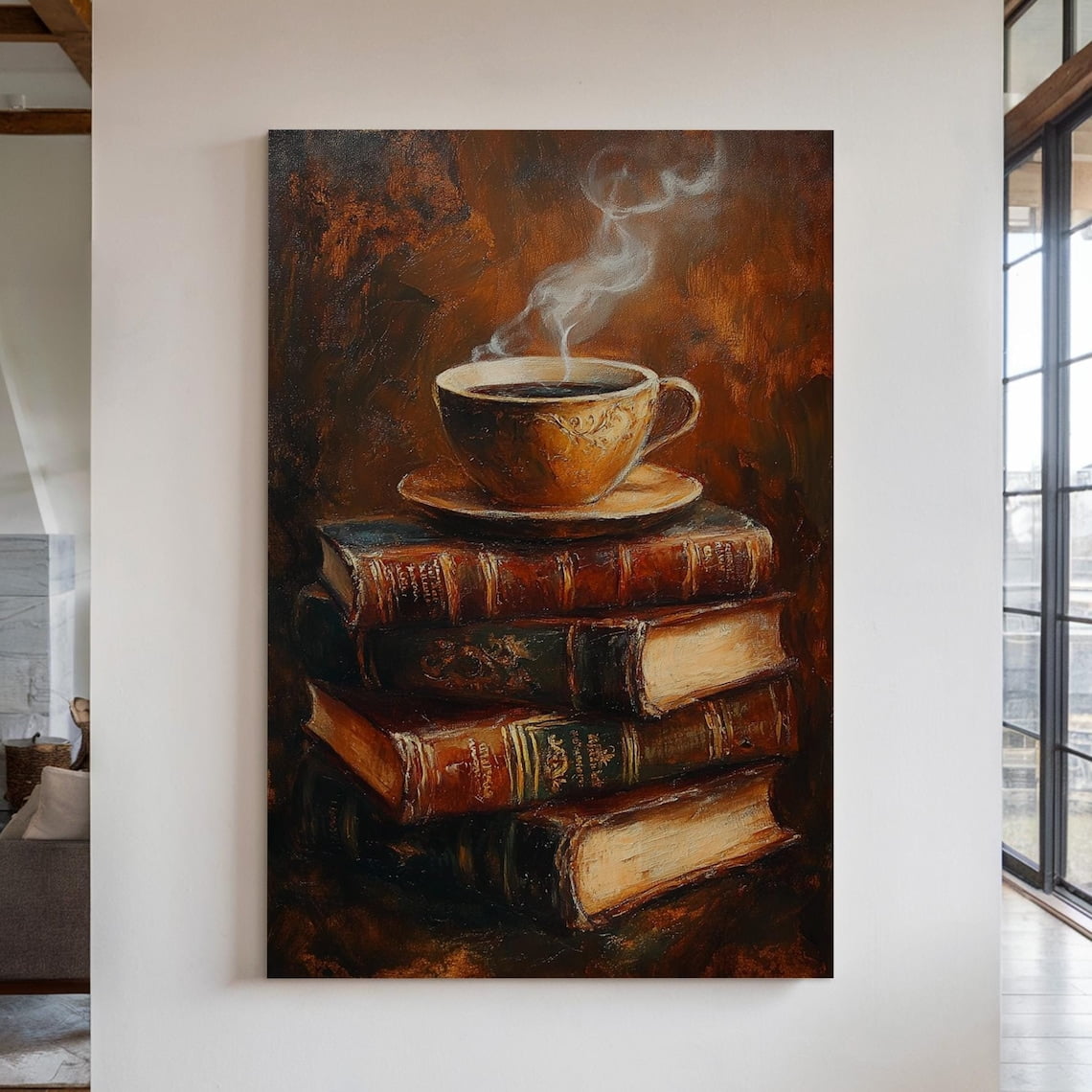 Velto Vintage Coffee And Books Rustic Cozy Wall Art Kitchen And Dining Room Decor