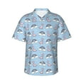 thumbnail image 2 of Xecao Rainbow Dinosaur print Hawaiian shirt - a stylish short-sleeve button-down for men, perfect for casual beach and tropical outings., 2 of 9