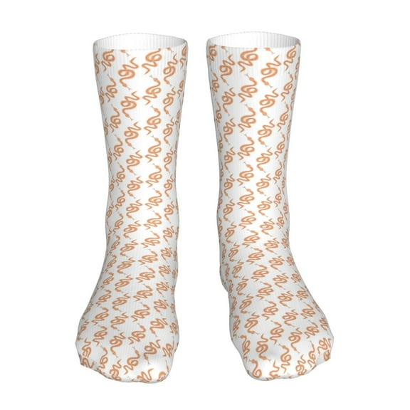 KLL Hand Drawn Snake Print Womens Crew Socks Athletic Middle Tube Long Socks Novelty Socks Gifts For Men