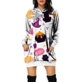 thumbnail image 2 of Vestido con capucha de demonio de Halloween con estampado digital 3D de manga larga para mujer, otoño/invierno, 2 of 5