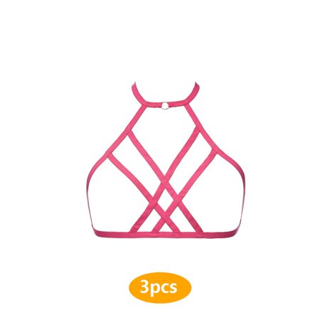 

3pcs Lingerie Valentine Present Material Cupless Gallus Romantic Air Underwear Sweet Gift Harness Bras for Women Girl