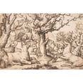 thumbnail image 2 of Marcus Gheeraerts the Elder 24x18 Gold Ornate Framed and Double Matted Museum Art Print Titled - An Eagle Preaching to the Animals (16th Century), 2 of 4