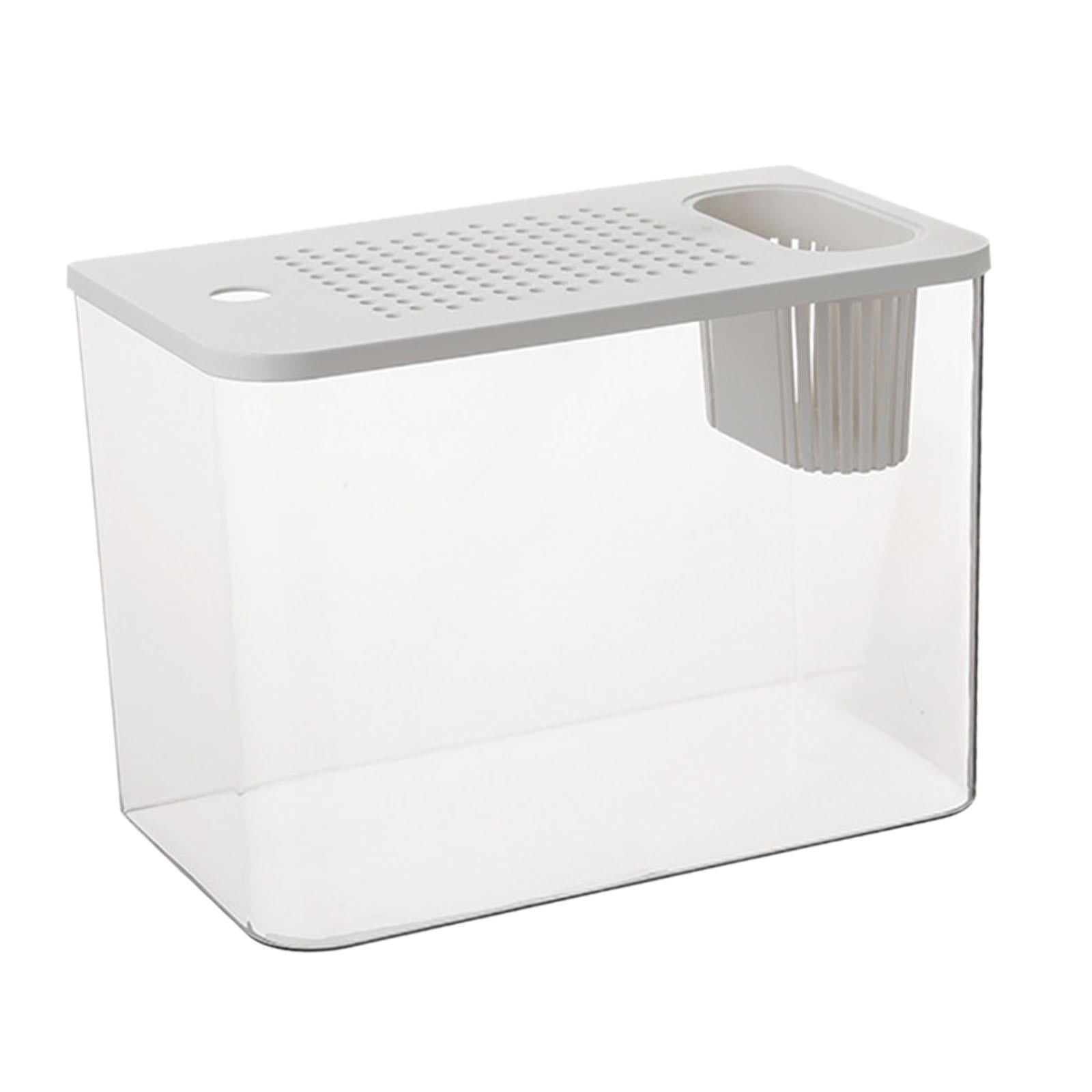 Stgfyxgs Reptile Terrarium Tank Habitat Desktop Breeding Tank Small Tank Clear Visibility for Snake Frog Betta Gecko Lizards White Lid