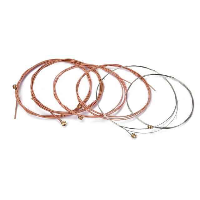 RomaMX 6 pcs / Set Guitarra acústica String Pure 0.28-1.33mm Piezas de bajo de guitarra Accesorios para Blues Jazz y Classic Rock