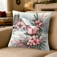 thumbnail image 6 of Neoyler Christmas Pillow Cover Christmas Decorations Soft Breathable Cotton Fabric Hidden Zipper Machine Washable Cozy Festive Throw Accent for Sofa Living Room Bedroom Pink 17.7x17.7in, 6 of 6