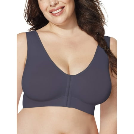 Women's Plus Size Pure Comfort Front-Close Wirefree Bra, Style (Best Front Close Sports Bra)