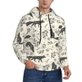thumbnail image 2 of Wukai Vintage Moon Fox Print Men Hoodies Fleece Sweatshirts Long Sleeve Sweaters Pullover Fall Outfits Winter Clothes-3X-Large, 2 of 7