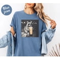 thumbnail image 4 of Retro Raccoon Drinking Iced Coffee Shirt | Funny Animal Meme Tee | Coffee Lover Raccoon Shirt | Unisex Graphic T Shirt, 4 of 5