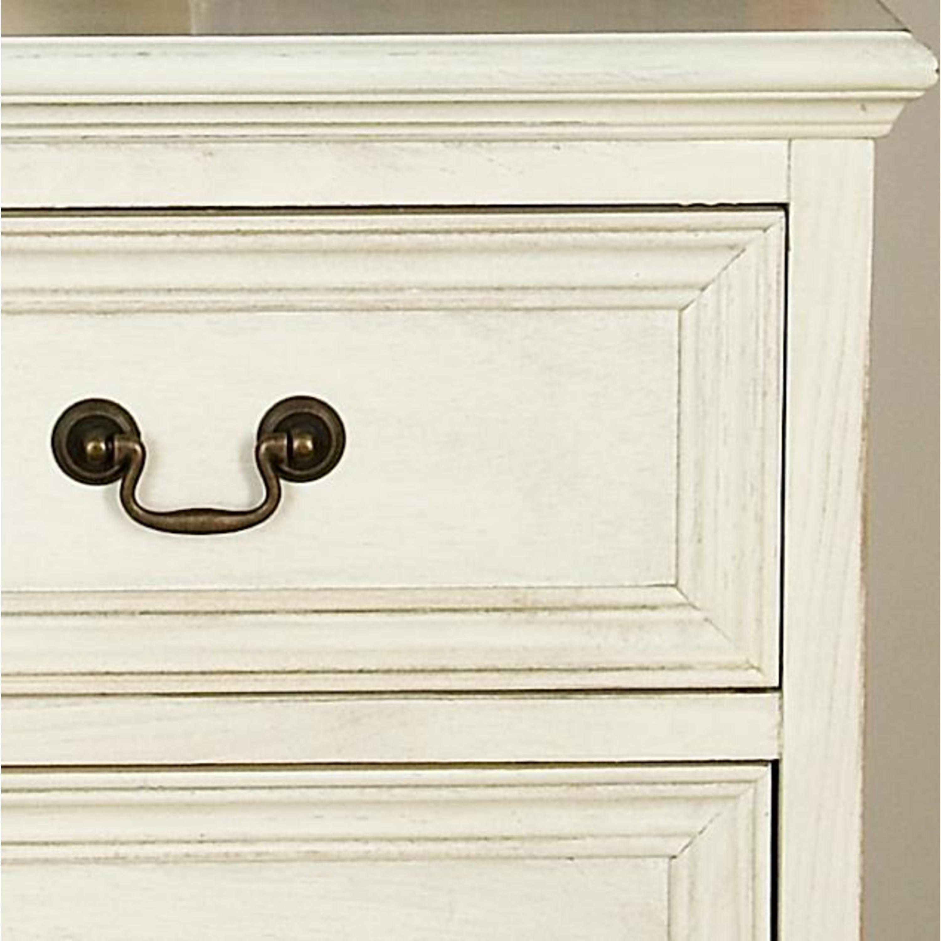 DecMode 17" x 25" Cream Wood 3 Drawer Cabinet, 1-Piece
