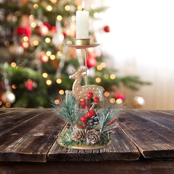Danhjin A Candlestick Metal Christmas Tree Tealight Candle, Iron Tealight Candle, Metal Tea Light Candle Holders, Christmas Candle, Metal Candle Christmas Decorations