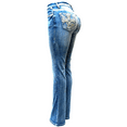 thumbnail image 2 of Jack David Rhinestone Studs Dark Wash Denim Bootcut Jeans (S1096), 2 of 8