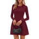 thumbnail image 2 of Vestido PRETTYGARDEN Mini Manga Larga Cuello Redondo Vino Tinto M, 2 of 8