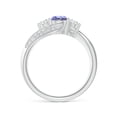 thumbnail image 2 of ANGARA Natural Tanzanite and Diamond Three Stone Bypass Engagement Ring in 14K White Gold for Women (Size-5mm) | December Birthstone, Anniversary, Jewelry Gift for Women | Natural Tanzanite Ring, 2 of 9