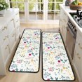thumbnail image 4 of Kitchen Rugs Sets Of 2,Pioneer Flower Floral Print Pattern Anti Fatigue Kitchen Mat Rugs Non Slip Washable,Decorative Kitchen Floor Mats for Kitchen,Sink,Laundry,17"x47"+17"x47", 4 of 5