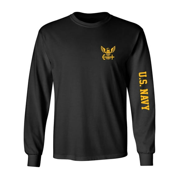 U.S. Navy Gold Sleeve Print Adult Long Sleeve T-shirt