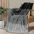 thumbnail image 6 of Black Ombre Fleece Throw Blanket for Couch, Soft Flannel Blanket for Sofa Bed Room, Plush Lightweight Dark Gray Black Gradient Blanket, Cozy Microfiber Decorative Gift Throw, 50x60, 6 of 6