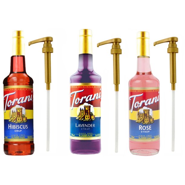Torani Syrups for Cocktails, Mocktails and Tea with Pumps, Hibiscus