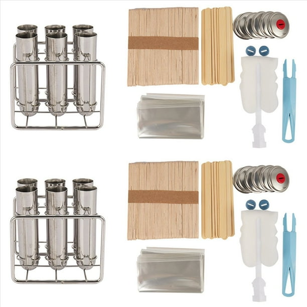Moldes de Paletas de Acero Inoxidable Cepillo de Palitos de Helado para el Hogar DIY Fruta Moldes de Tubo de Hielo Innovadores 12 Moldes