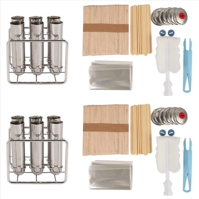 Moldes de Paletas de Acero Inoxidable Cepillo de Palitos de Helado para el Hogar DIY Fruta Moldes de Tubo de Hielo Innovadores 12 Moldes