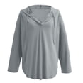 thumbnail image 4 of Tranfacy Chandails à Capuchon pour Femmes, Chandails à Capuchon Oversize pour Femmes, Blouse Décontractée Mode pour Dames à Manches Longues Unies Chandail Chandails en Molleton, 4 of 5