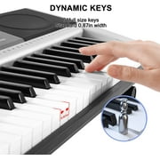 Mustar 61 Keys Electronic Keyboard Piano for Beginners with Stand, Headphones, Microphone (Gray)