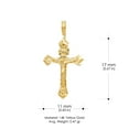 thumbnail image 3 of 14K Yellow Gold Crucifix Charm Pendant with 1.2mm Singapore Chain Necklace - 24", 3 of 4