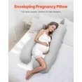 thumbnail image 2 of U Shaped Full Body Pregnancy Pillow for Women Soft Breathable Maternity Support with Removable Washable Cover Back Belly Hip Leg Pain Relief, 2 of 8