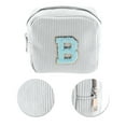 thumbnail image 4 of Unique Bargains 1 Pc Letter B Pattern Makeup Bag for Travel White Corduroy, 4 of 6