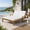 Light Teak, variant on Atumcto Double Outdoor Chaise Lounge with Cushions, Acacia Wood Patio Daybed with Dual Adjustable Backrests for Poolside, Deck, Garden (Gray+Beige cushion)