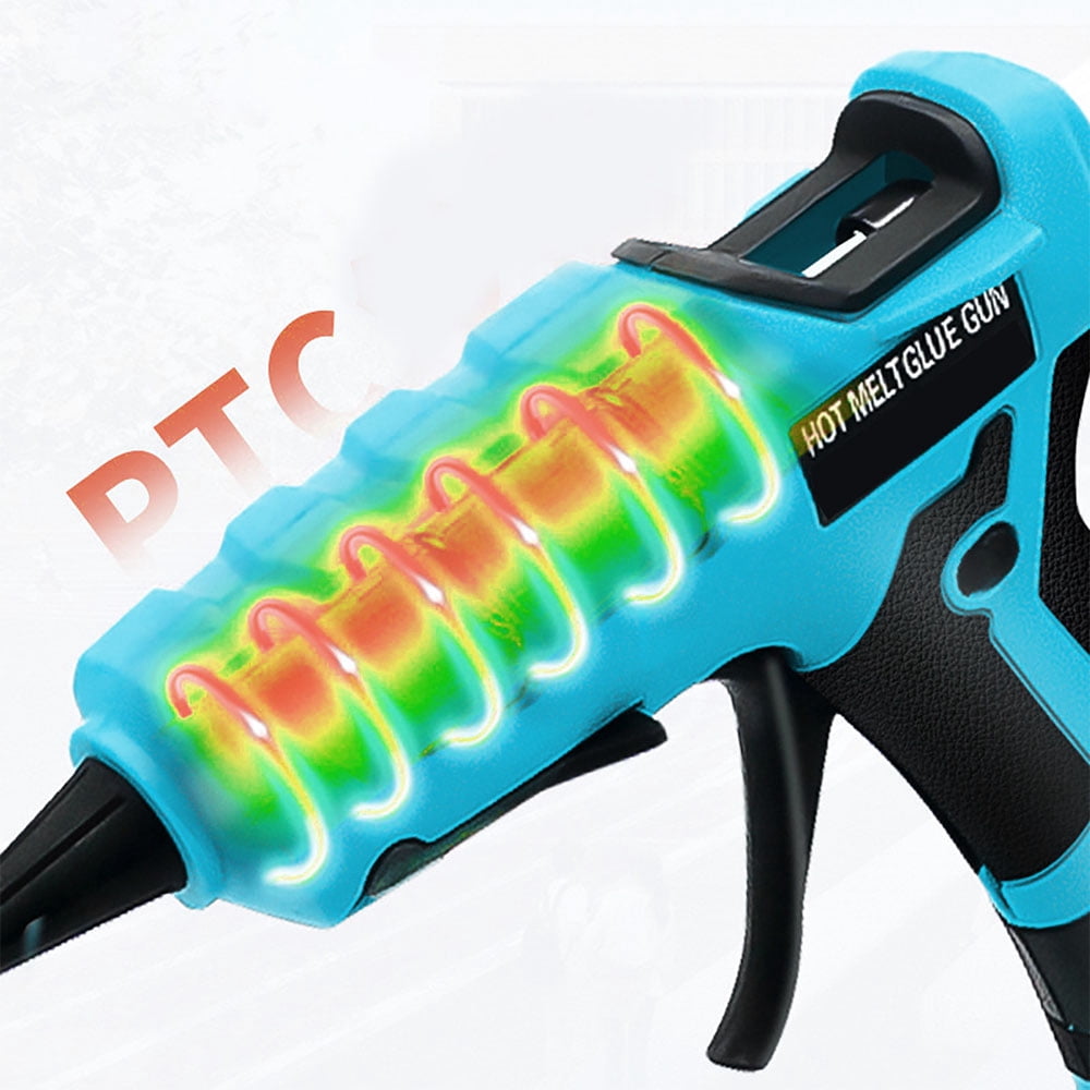 MesaSe 20V Temp Adjust Cordless Glue Gun, LCD Digital Display Fast Heating Glue Gun, Full Size Heavy Duty Hot Glue Gun Kit (Battery Included)