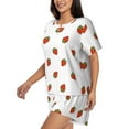 thumbnail image 2 of Fotbe Hand Drawn Strawberry Print Pajama Set for Women 2 Piece Loungewear Short Sleeve Tops and Shorts Set Soft Sleepwear-XX-Large, 2 of 7